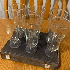 Vintage crystal H engraved glasses